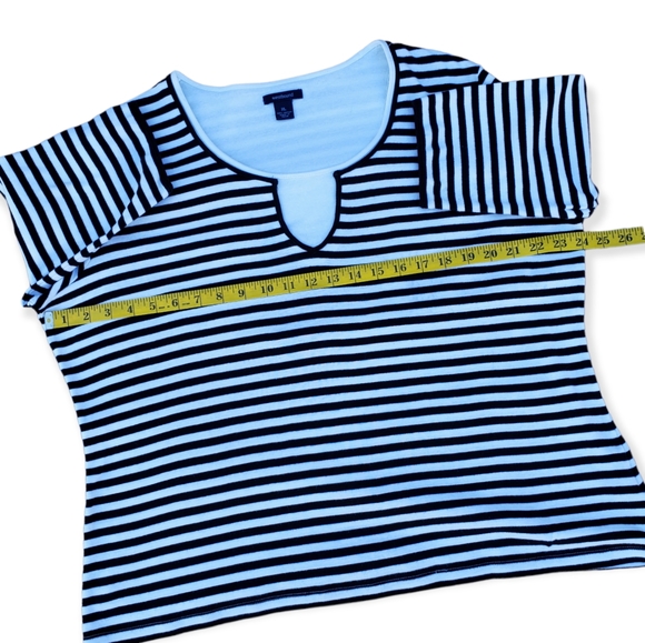 Womens Westbound Blk/Wht Striped Top - Picture 6 of 7